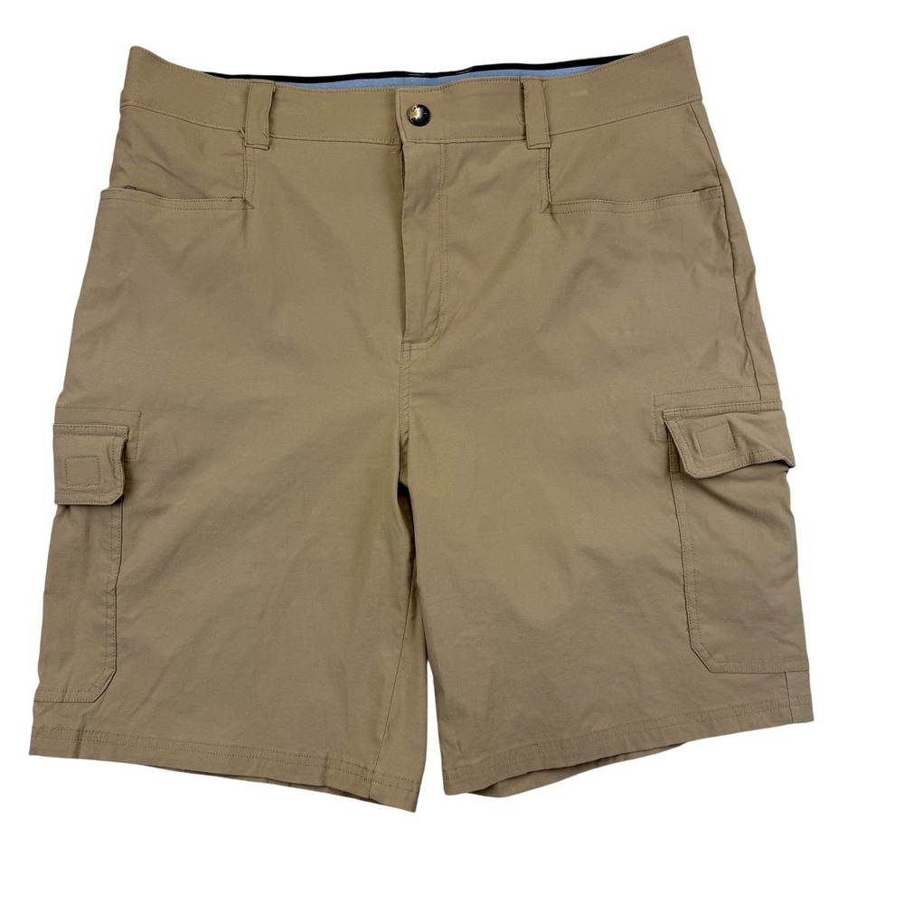 Orvis Cargo Shorts Mens 36 Beige Stretch Utility Pockets Hiking Outdoor Casual